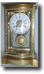 French Crystal Regulator with Enamel and Rhinestones, c. 1870 — Antique Clocks Price Guide