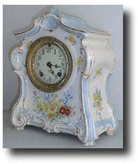 Ansonia "La Fontaine" Royal Bonn China Clock , circa 1900 — Antique Clocks Price Guide
