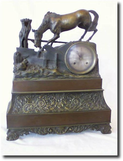 French Bronze Figural Clock, c. 1860's — Antique Clocks Price Guide