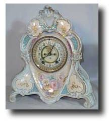 "Ansonia " LA ROCHE" Royal Bonn China Clock , circa 1900 — Antique Clocks Price Guide