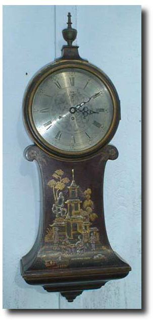 Seth Thomas Chinoiserie Decorated banjo clock, circa 1900's — Antique Clocks Price Guide