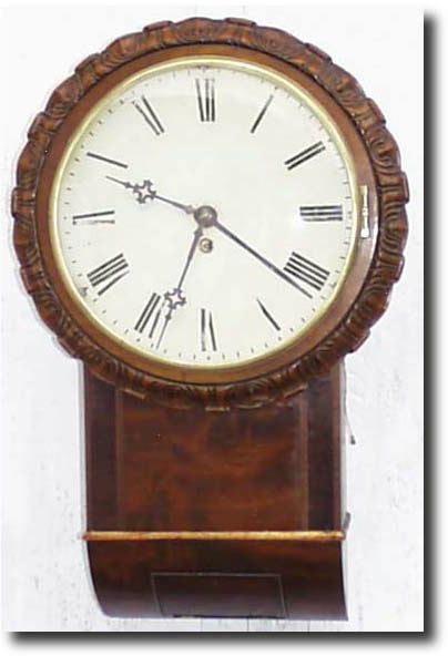 English Regency Drop Trunk Wall Clock, circa 1825- 1850 — Antique Clocks Price Guide