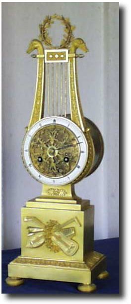French Lyre Style Gilt Bronze, circa 1900 — Antique Clocks Price Guide