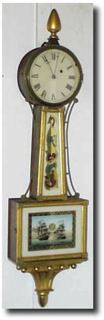 Early American Weight Driven Banjo clock, mid 19th century — Antique Clocks Price Guide