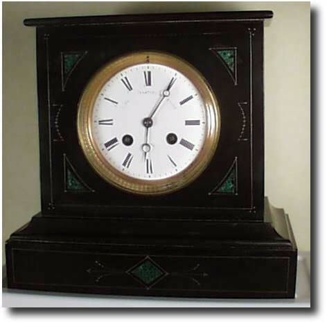 French Marble with green Malachite inserts., circa 1860-1870 — Antique Clocks Price Guide