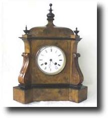 French Burled Walnut clock, circa 1850 — Antique Clocks Price Guide