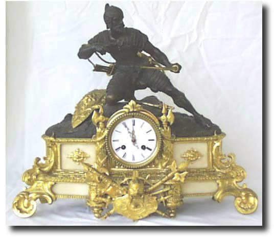 French Bronze Figural Gladiator Clock, c. 1880 — Antique Clocks Price Guide