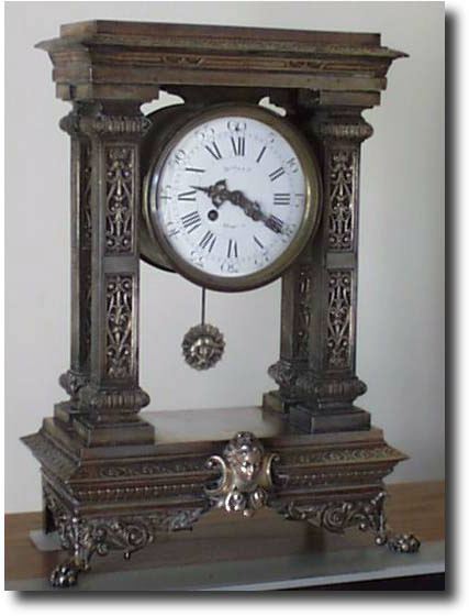 French Portico with Porcelain Dial., circa 1870 — Antique Clocks Price Guide