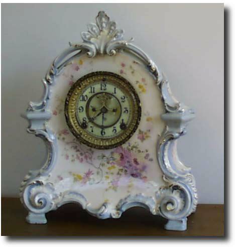 Ansonia Porcelain Clock, c. 1900. — Antique Clocks Price Guide