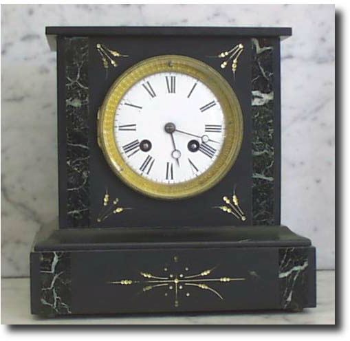 French Black Mantel Clock, c. 1880's — Antique Clocks Price Guide