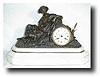 French Bronze Figural on White Marble Base, circa 1850
