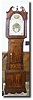 English 30 hour Mahogany Tallcase Clock with painted dial of hunting scene, early 19th century