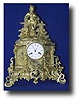French Gilt Metal Figural Clock, "Boy with Dog" , mid 19th century