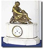 French White Marble and Bronze Firgural Clock, c. 1890
