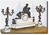 French Marble and Bronze Figural Garniture, c. 1900