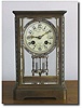 French Crystal Regulator with Champleve Enamel, c. 1890