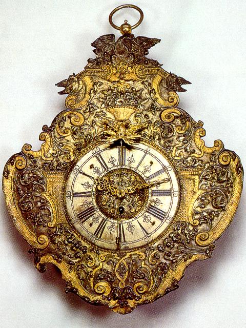 Fine silvered and gilt repousse brass eight-day going Telleuhr. German, circa 1750. Fine — Antique Clocks Price Guide