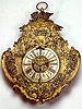 Fine silvered and gilt repousse brass eight-day going Telleuhr. German, circa 1750. Fine