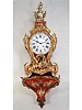 Fine painted wood and gilt bronze eight-day going hour and half-hour striking Louis XV cartel with matching bracket, so-called cul de lampe. France, circa 1760.