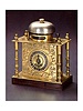Japan, circa 1850. Fine gilt brass, hour and half-hour striking travelling bracket clock.
