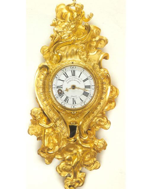 Very fine and important ormolu pull quarter-repeating wall cartel with special escapement. Julien Le Roy, circa 1734. — Antique Clocks Price Guide