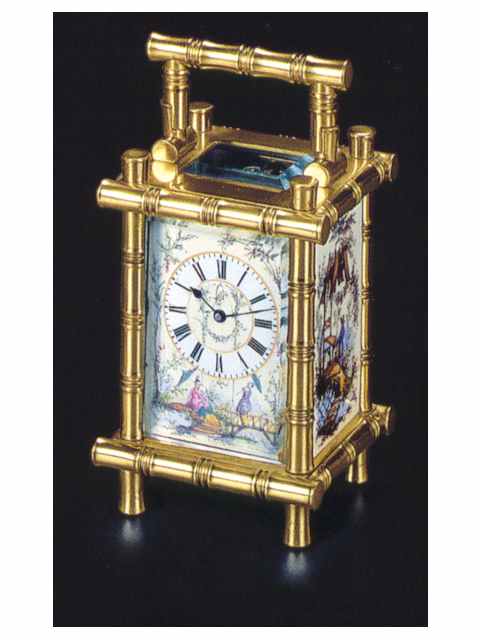 Fine gilt bronze, eight-day going Mignonette with porcelain panels. French, made for the Chinese Market, circa 1890. Fine — Antique Clocks Price Guide