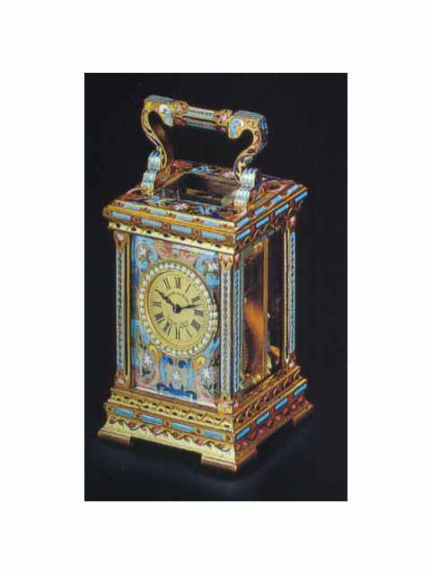 Gilt brass, eight-day going Mignonette carriage clock with cloisonne enamelled decoration. Made in France, circa 1890. — Antique Clocks Price Guide