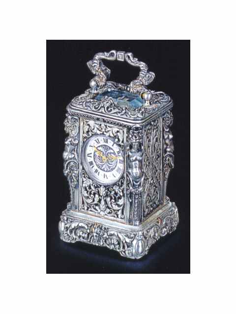 Silvered bronze, eight-day going Mignonette carriage clock. Charles Oudin, Paris, circa 1890. — Antique Clocks Price Guide