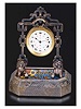 Silver and enamel centre-seconds, portico table timepiece. Juvet, (Fleurier, Val de Travers), Swiss, made for the Chinese Market, circa 1890.