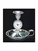 Eight-day going keyless bedside table timepiece with exclusive alarm mechanism, designed as a candlestick. Jaeger-LeCoultre, made in the 1960's.