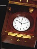 Chromium plated, keyless centre-seconds deck watch in original mahogany deck watch box. E. M.T., Swiss, made in the 1940's.