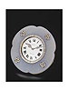 Agate, silver gilt, 18K gold and enamel Art Deco, eight-day going strut clock. Maquet, circa 1930.