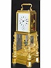 Gilt bronze, hour and half hour striking carriage clock with centre-seconds and singing bird. French, made for the Chinese Market, circa 1890.