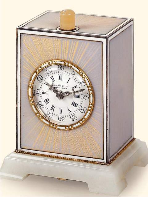 Gilt silver, gold, enamel, and agate eight day-going minute-repeating desk clock, Golay Fils &amp; Stahl, circa 1910. — Antique Clocks Price Guide