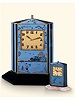 Two very unusual,. Fine and rare, gilt silver, painted on enamel eight day-going Art Deco chinoiserie desk clocks, one with minute-repeating. Cartier, circa 1920. Unsigned, circa 1920.