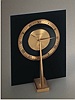 Eight-day going desk clock designed as a vertical sundial. Jaeger LeCoultre, Swiss, circa 1955.