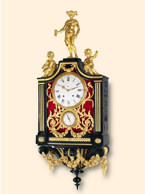 Very rare and very fine ebonized and gilt wood eight-day-going, bracket clock. Mercury Swiss, attributable to Meuron, made for the Italian Market, circa 1790. — Antique Clocks Price Guide