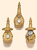 Musical Scent Flask; Gold and enamel, emerald- and half pearl-set musical scent flask fitted with a watch with visible diamond-set balance, a carillon, and a mirrored compartment . Jaquet Droz, London, casemaker's mark "M&P", Geneva, made for the Chinese market, circa 1790.