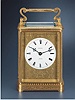 "Giant" gilt brass double-train eight day-going carriage clock striking and repeating the hours; Barwise, London, circa 1850.