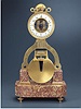 Center-seconds, 8 day-going skeletonized mantle regulator with date and special seconds-beating escapement. Robert Robin, Paris, 1784.