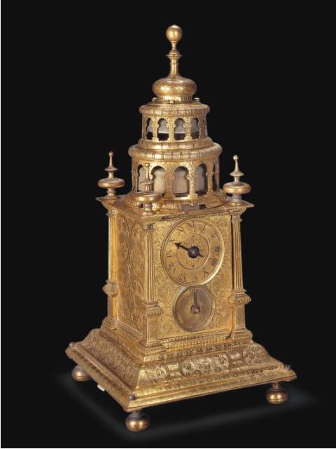 Fine gilt bronze, triple-train, hour- and quarter-striking Renaissance table clock. Germany, circa 1640. — Antique Clocks Price Guide
