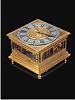 Rare, gilt metal astronomical horizontal table clock; Germany, circa 1700.