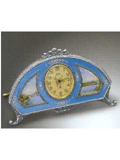 Silver, gilt brass and enamel eight day going strut clock, in original fitted box. Plojoux, circa 1900. — Antique Clocks Price Guide
