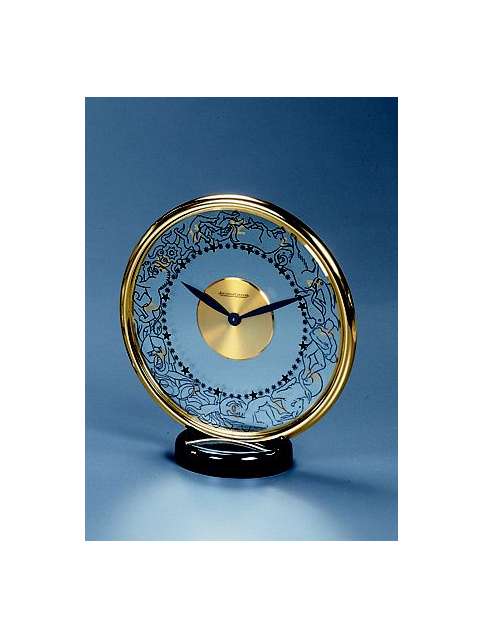 Brass and glass mystery clock. Jaeger-LeCoultre, Swiss, circa 1950. — Antique Clocks Price Guide