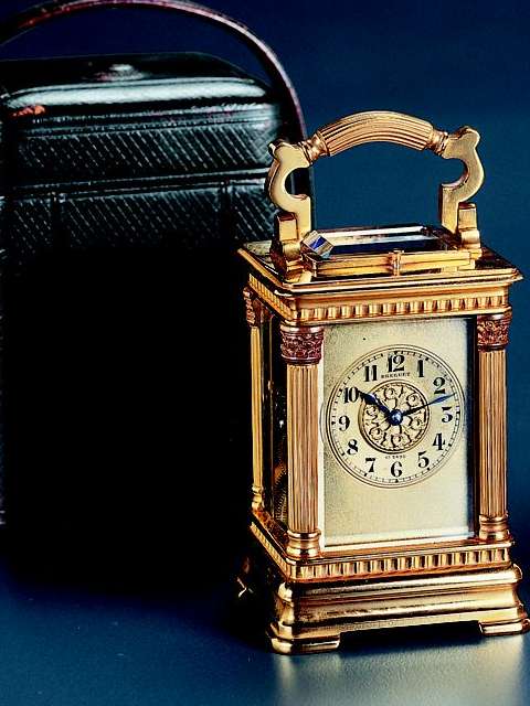Eight-day going, small quarter repeating, petite sonnerie carriage clock in original fitted leather box. Breguet, Paris, circa 1910. — Antique Clocks Price Guide