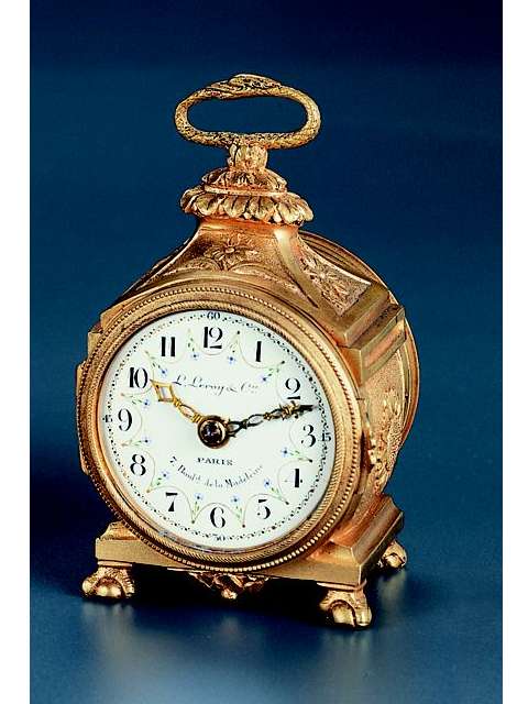 Eight-day going small table clock designed as a Pendule d'Officier. L. Leroy &amp; Cie., Paris, circa 1880. — Antique Clocks Price Guide