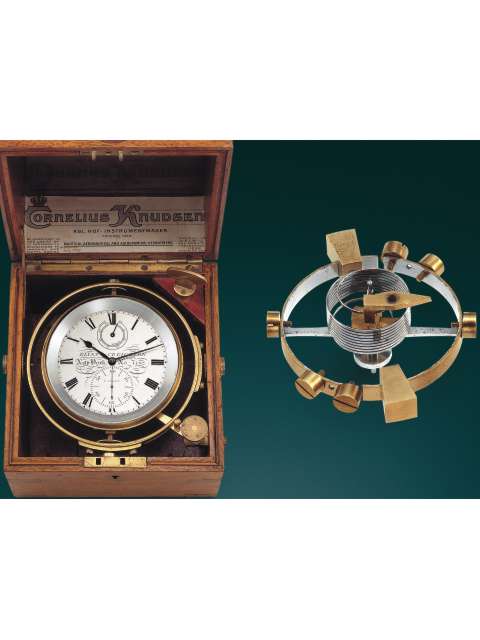 Two-day marine box chronometer with special patented balance and 56-hour winding indicator. Bliss &amp; Creighton, New York, circa 1845. — Antique Clocks Price Guide