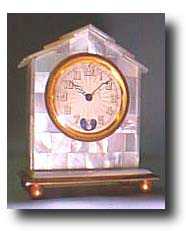 Mother of Pearl Mock Pendulum Swiss Miniature Clock — Antique Clocks Price Guide