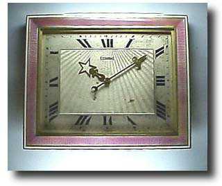 Cartier silver gilt and enamel strut back Art Deco 8-day desk clock, c. 1920 — Antique Clocks Price Guide
