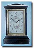 Smokey agate, silver gilt and ivory Swiss 8-day desk clock.